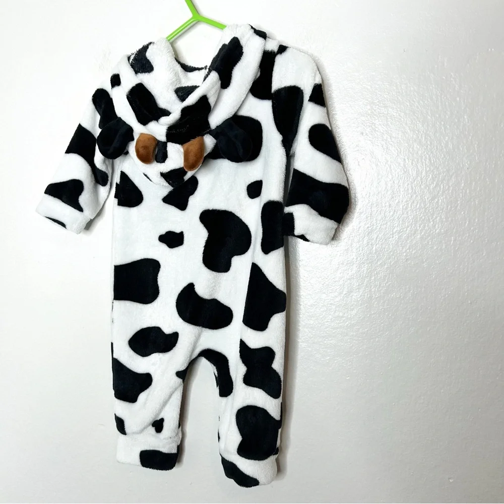 Matching Adult & Baby Cow Halloween Costume Fleece Onesie Adult‎ XS & 3-6 Months